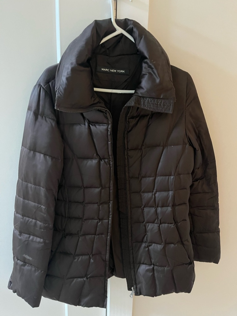 Marc New York Dark Brown Quilted Puffer Coat